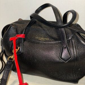 Tory Burch Perry Small Satchel Crossbody with Red Key Fob & Adjustable Strap